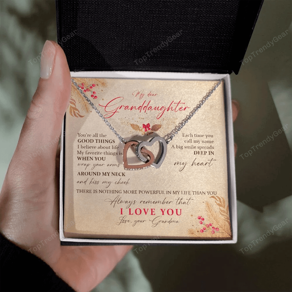 Granddaughter Necklace From Grandma There Is Nothing More Powerful In My Life Than You Interlocking Hearts Necklace
