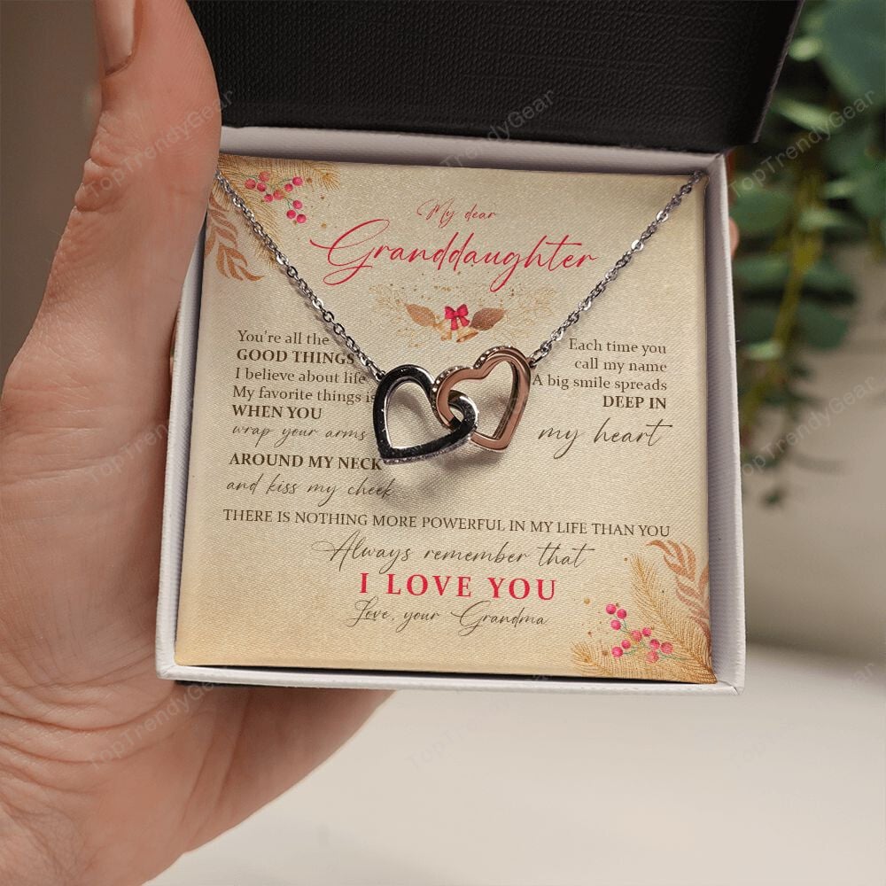 Granddaughter Necklace From Grandma There Is Nothing More Powerful In My Life Than You Interlocking Hearts Necklace