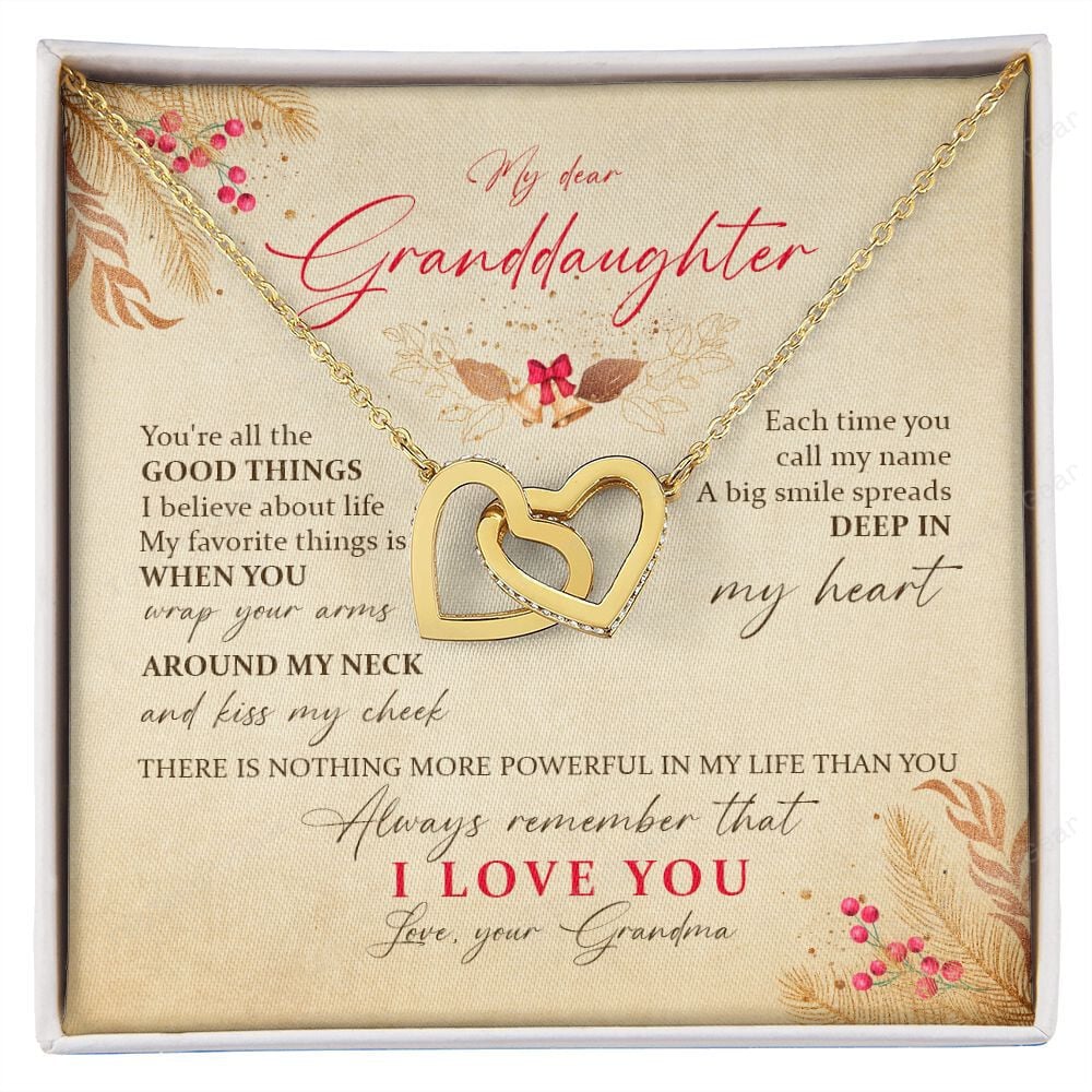 Granddaughter Necklace From Grandma There Is Nothing More Powerful In My Life Than You Interlocking Hearts Necklace