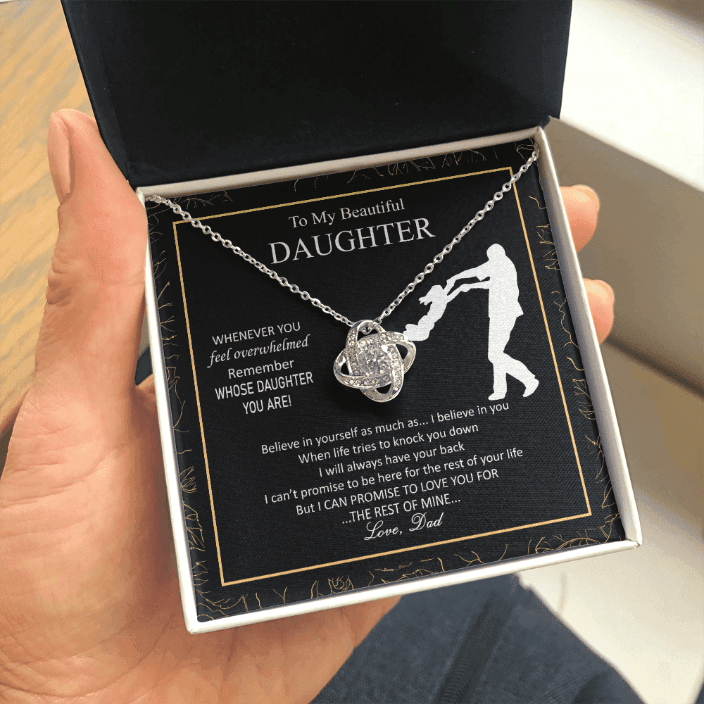 Father Daughter Necklace I Will Always Have Your Back Daughter Necklace From Dad Love Knot Necklace