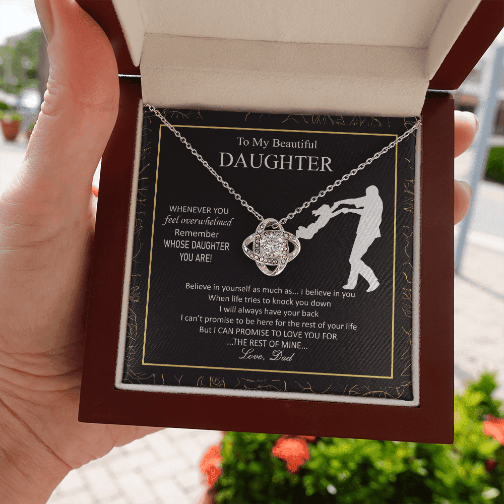 Father Daughter Necklace I Will Always Have Your Back Daughter Necklace From Dad Love Knot Necklace