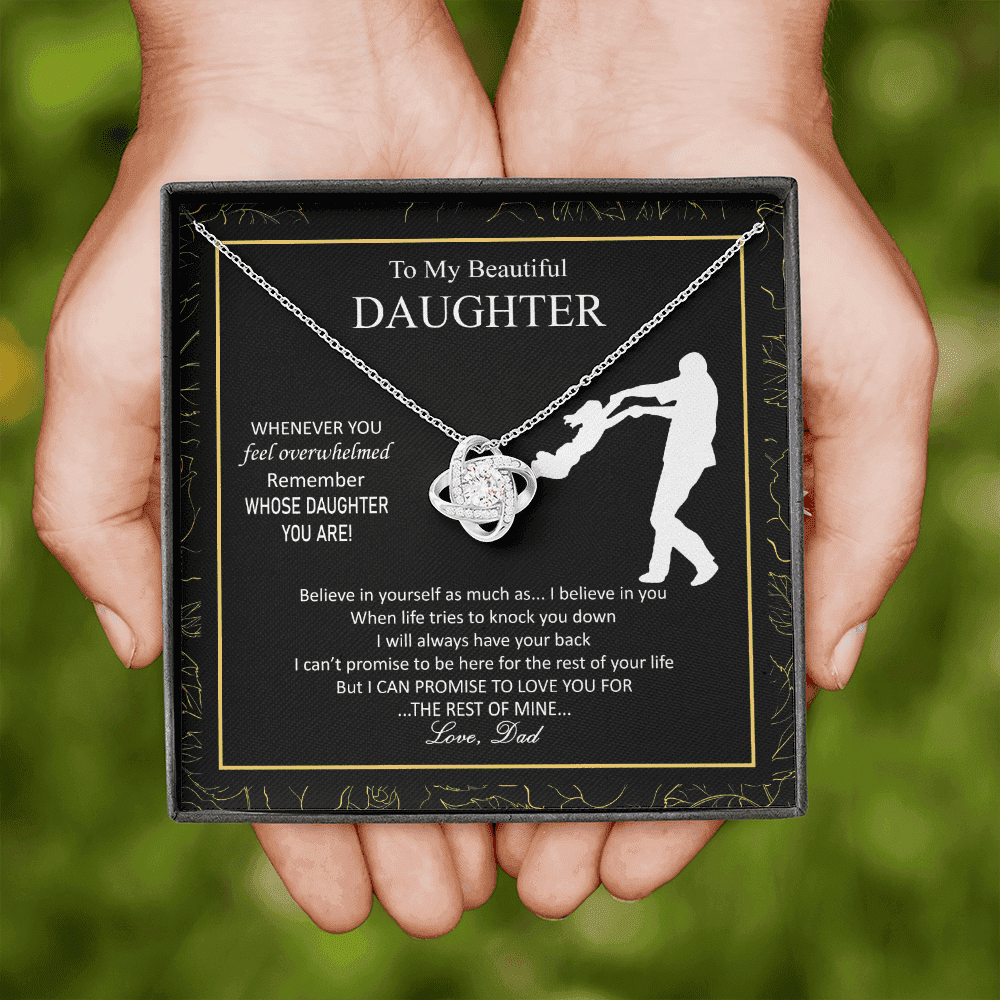 Father Daughter Necklace I Will Always Have Your Back Daughter Necklace From Dad Love Knot Necklace