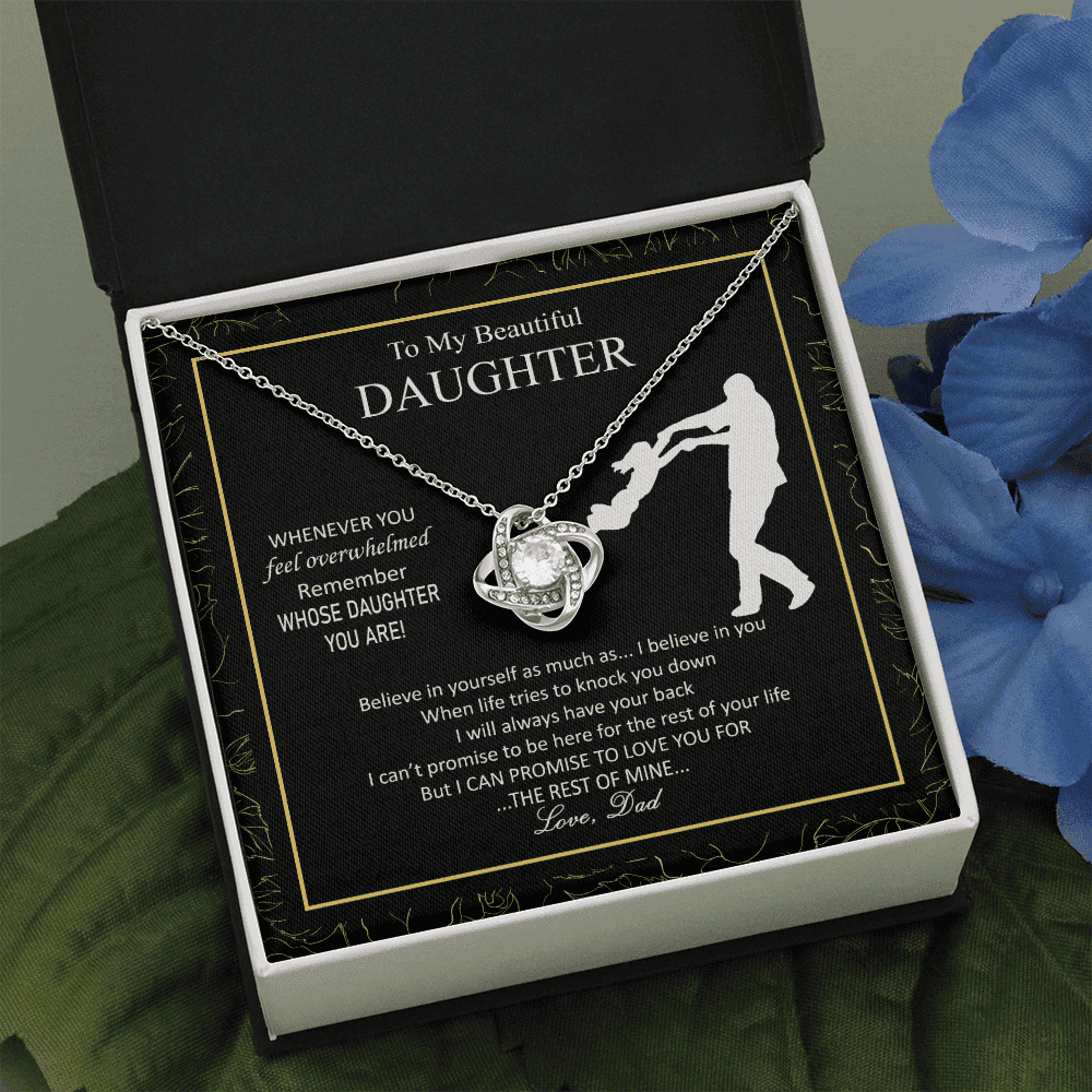 Father Daughter Necklace I Will Always Have Your Back Daughter Necklace From Dad Love Knot Necklace