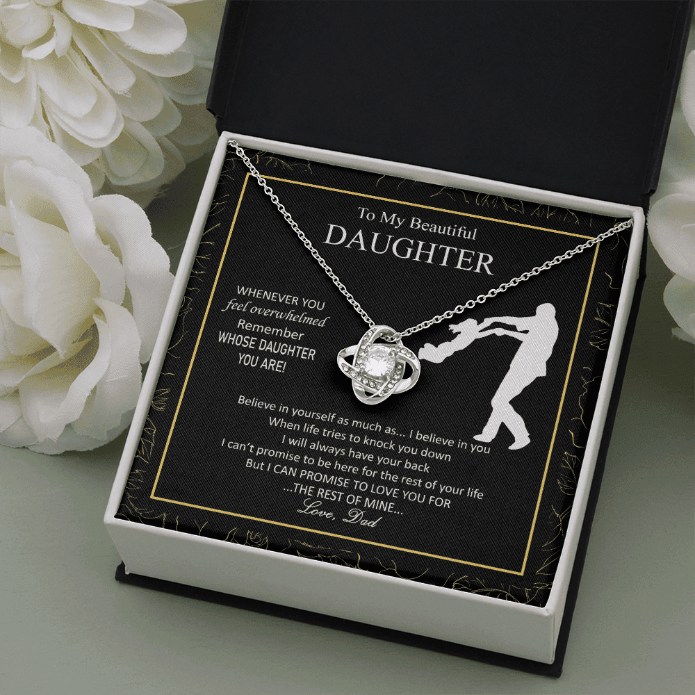 Father Daughter Necklace I Will Always Have Your Back Daughter Necklace From Dad Love Knot Necklace