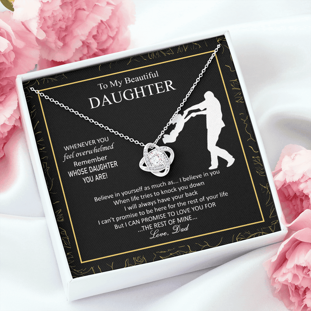 Father Daughter Necklace I Will Always Have Your Back Daughter Necklace From Dad Love Knot Necklace
