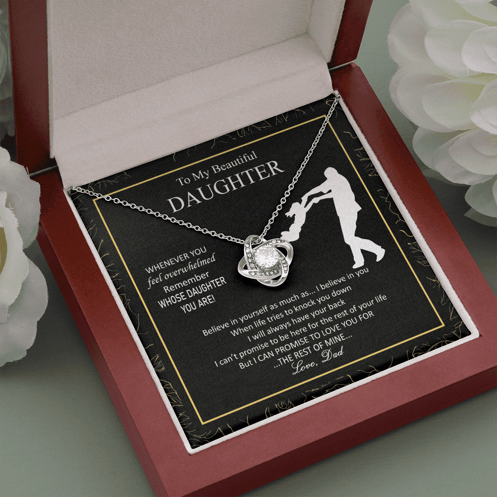 Father Daughter Necklace I Will Always Have Your Back Daughter Necklace From Dad Love Knot Necklace