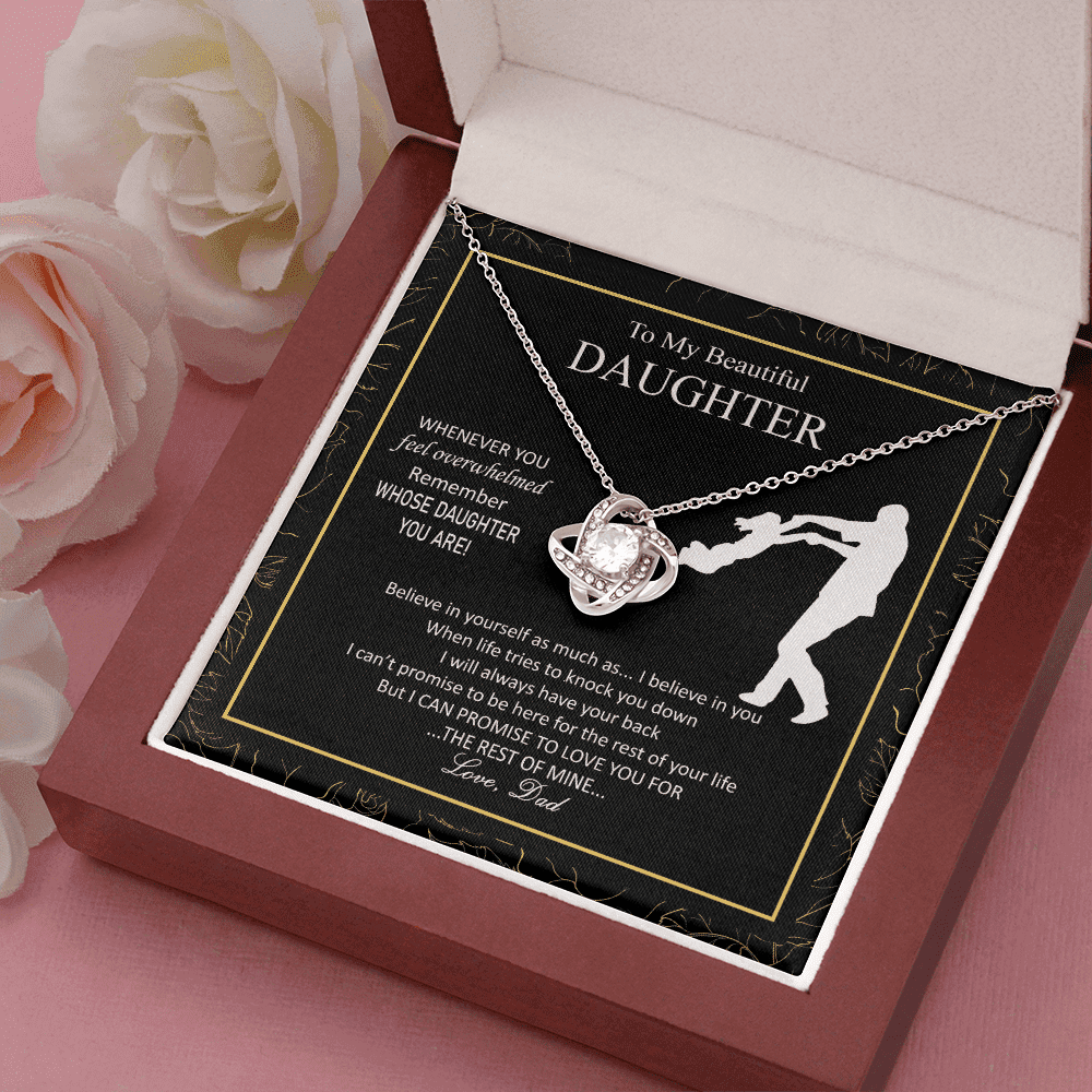 Father Daughter Necklace I Will Always Have Your Back Daughter Necklace From Dad Love Knot Necklace