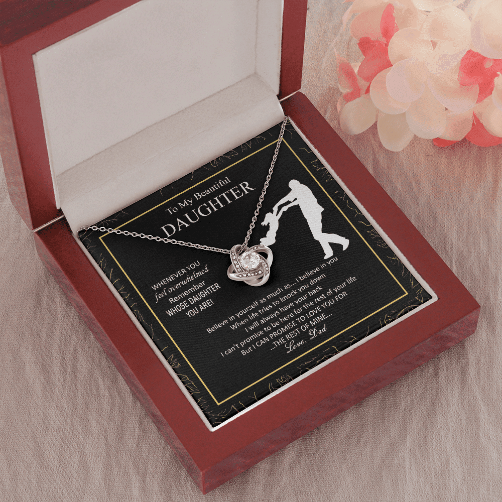 Father Daughter Necklace I Will Always Have Your Back Daughter Necklace From Dad Love Knot Necklace