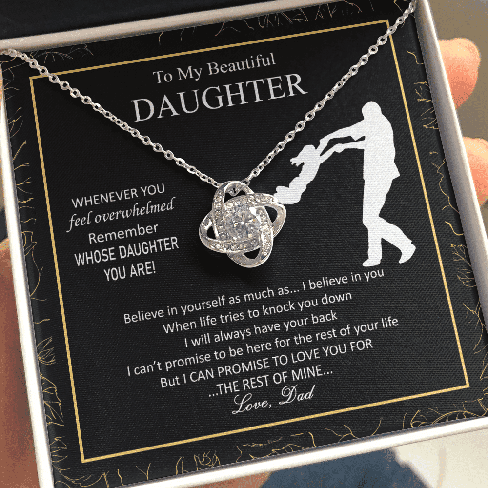 Father Daughter Necklace I Will Always Have Your Back Daughter Necklace From Dad Love Knot Necklace