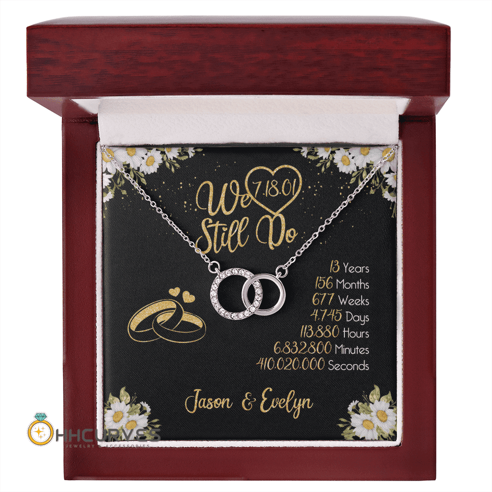 Custom Name And Date Anniversary Gifts Lace Anniversary Gifts For Her We Still Do 13 Year Wedding Anniversary Gift Perfect Pair Necklace 