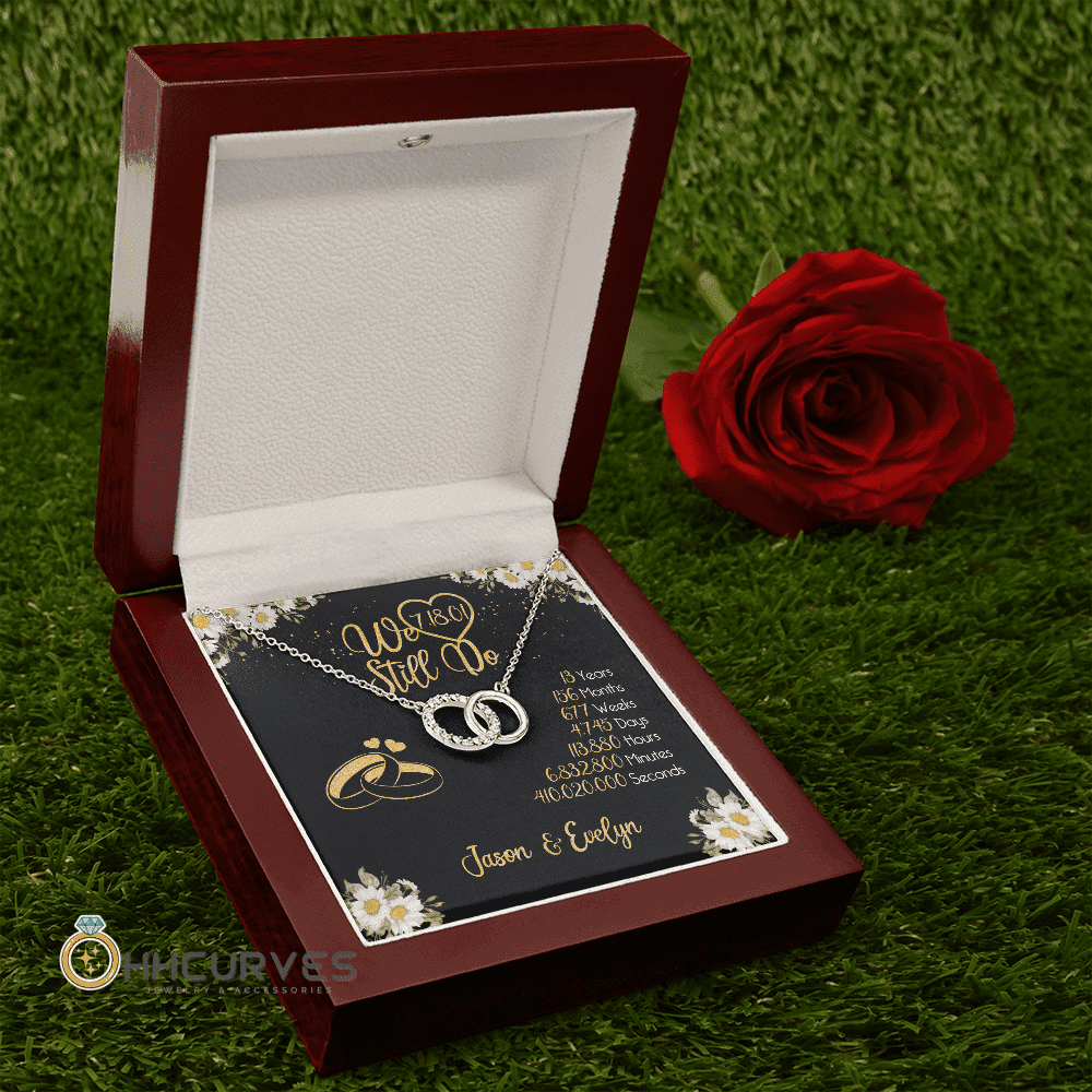 Custom Name And Date Anniversary Gifts Lace Anniversary Gifts For Her We Still Do 13 Year Wedding Anniversary Gift Perfect Pair Necklace 