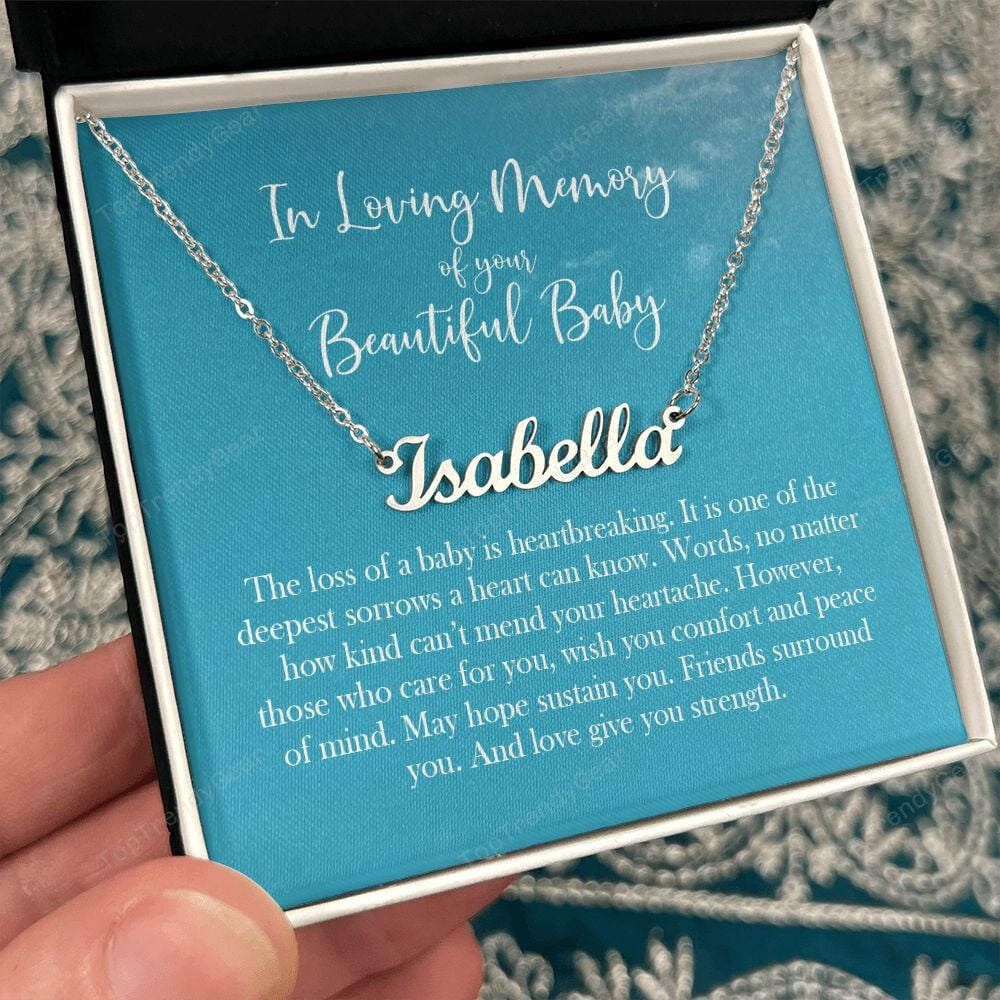 Mom Necklace Loss Of Baby Necklace Gift, Infant Loss Gifts Personalized Name Necklace
