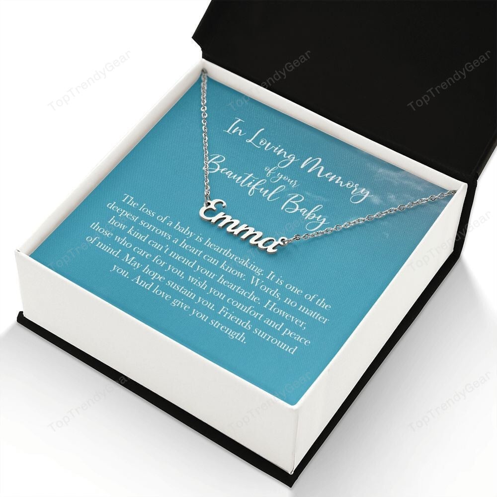 Mom Necklace Loss Of Baby Necklace Gift, Infant Loss Gifts Personalized Name Necklace
