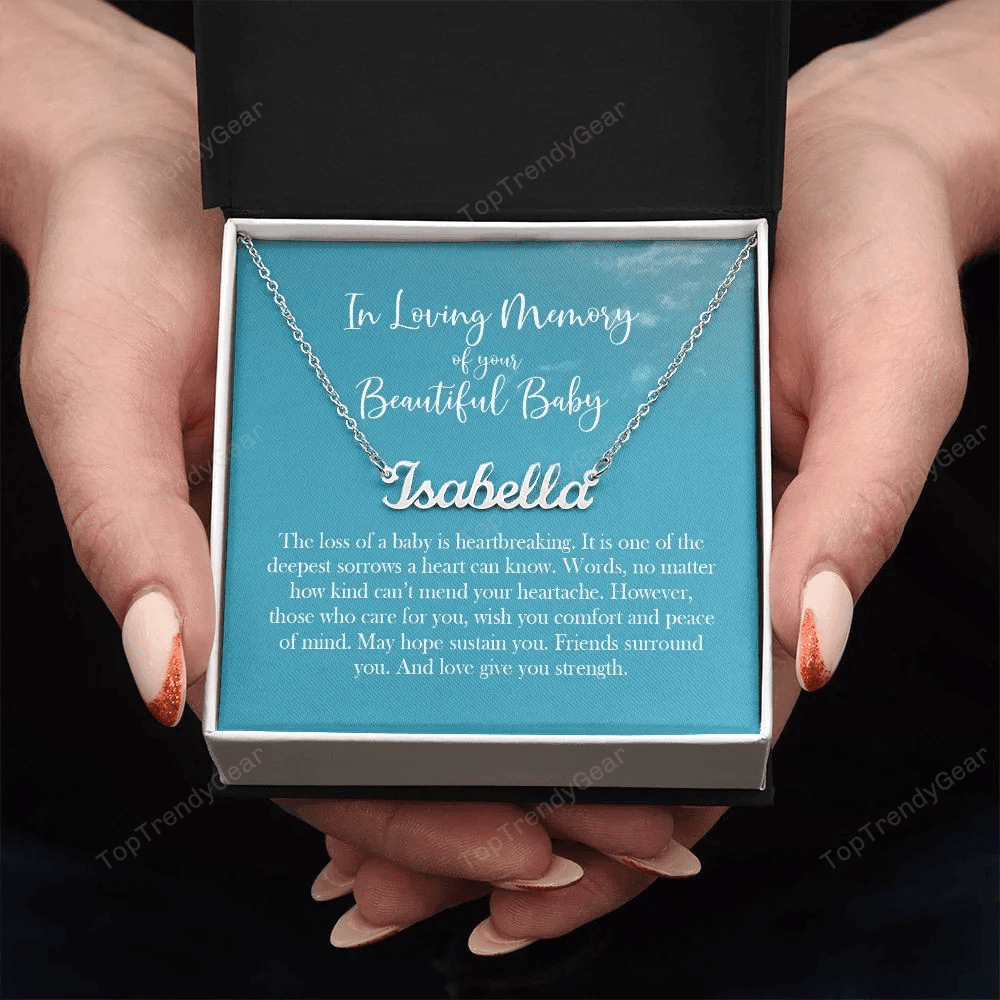 Mom Necklace Loss Of Baby Necklace Gift, Infant Loss Gifts Personalized Name Necklace