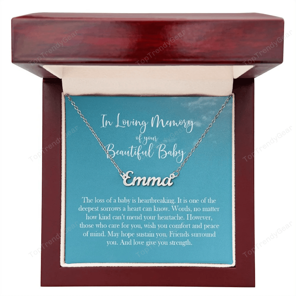 Mom Necklace Loss Of Baby Necklace Gift, Infant Loss Gifts Personalized Name Necklace