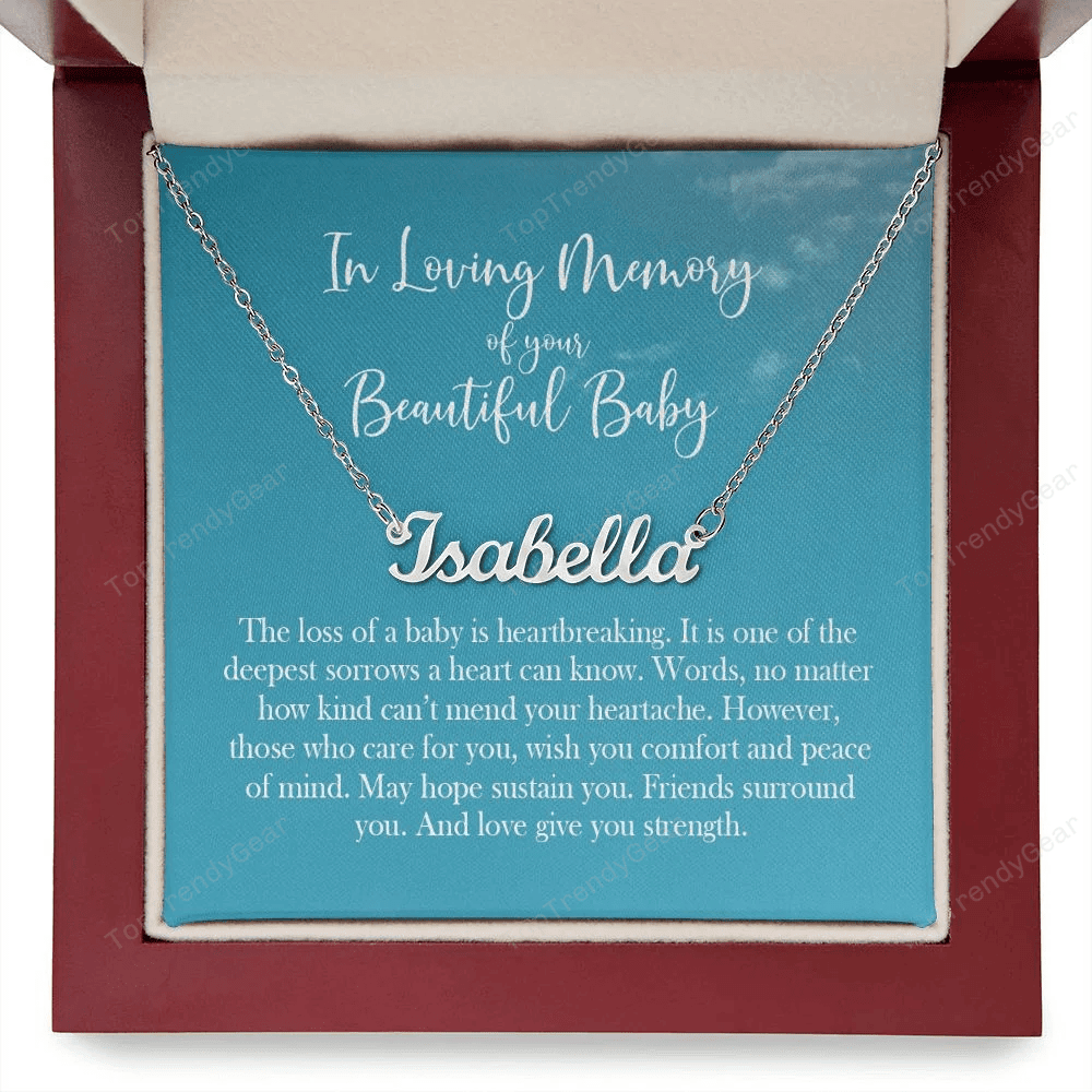 Mom Necklace Loss Of Baby Necklace Gift, Infant Loss Gifts Personalized Name Necklace