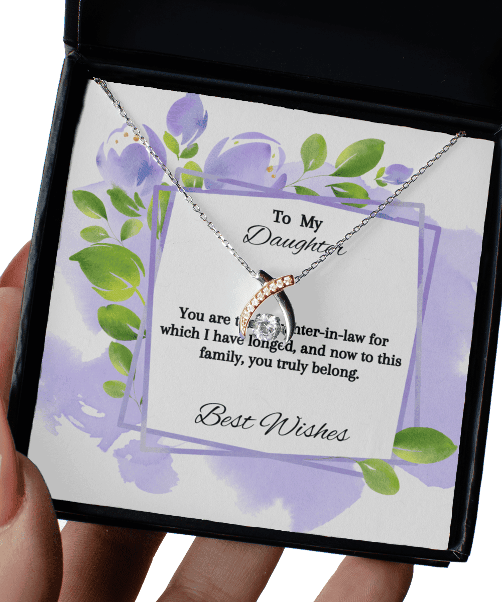 Wishbone Dancing Necklace To My Daughter-In-Law