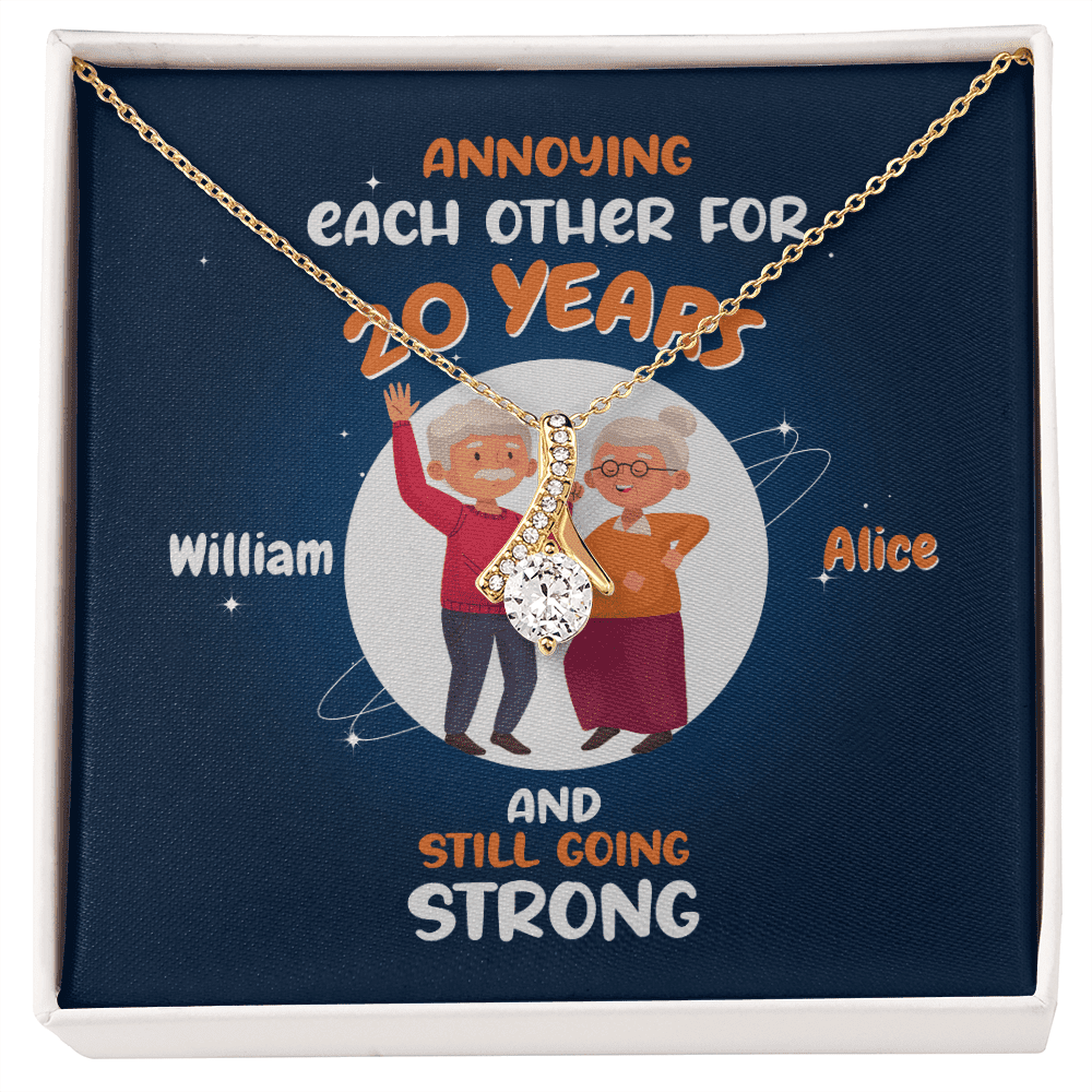 Annoying Each Other For Years And Still Going Strong Custom Name And Date Alluring Beauty Gold Necklace Gift For Her