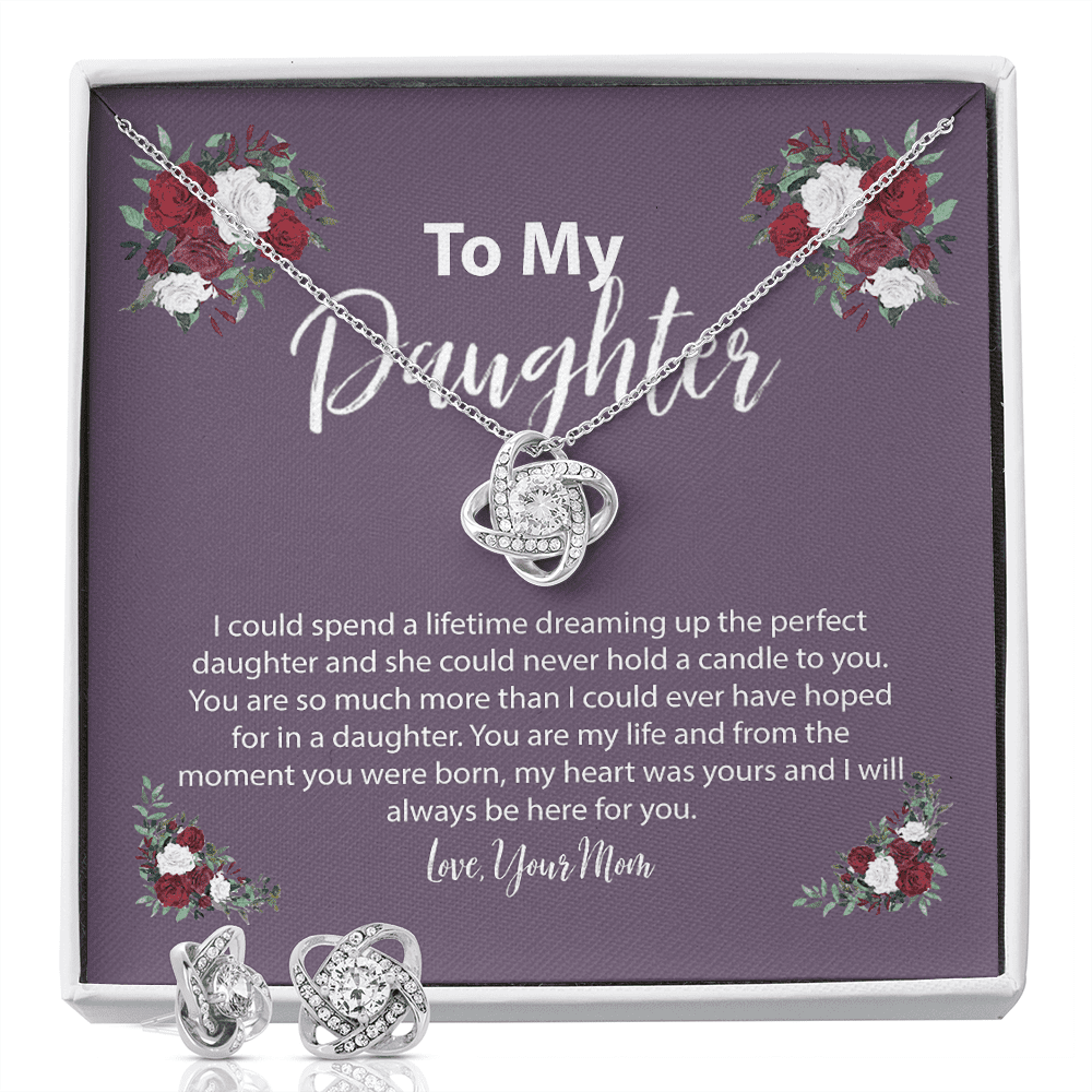 Love Knot Necklace For Daughter The Perfect Daughter Love Knot With Free Earrings