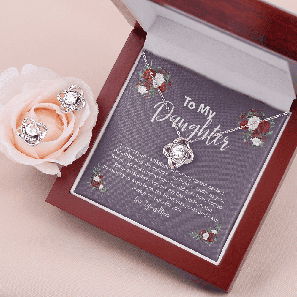 Love Knot Necklace For Daughter The Perfect Daughter Love Knot With Free Earrings