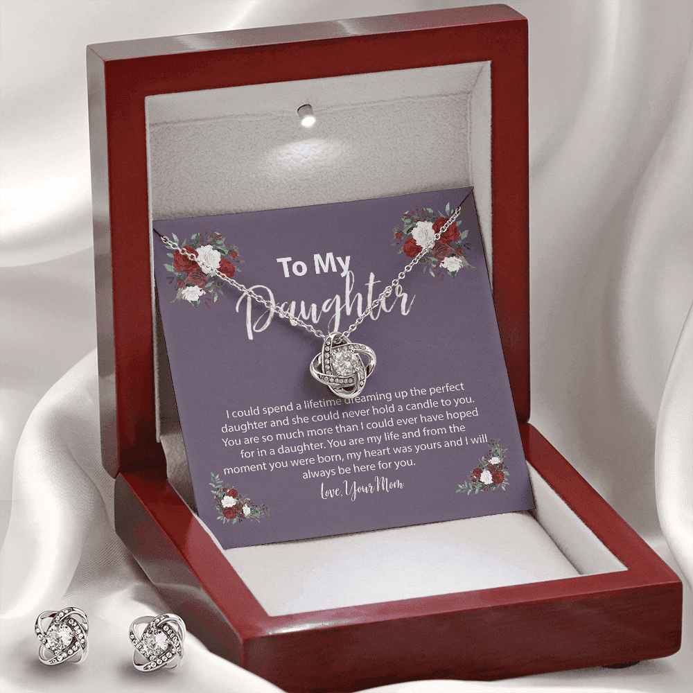 Love Knot Necklace For Daughter The Perfect Daughter Love Knot With Free Earrings