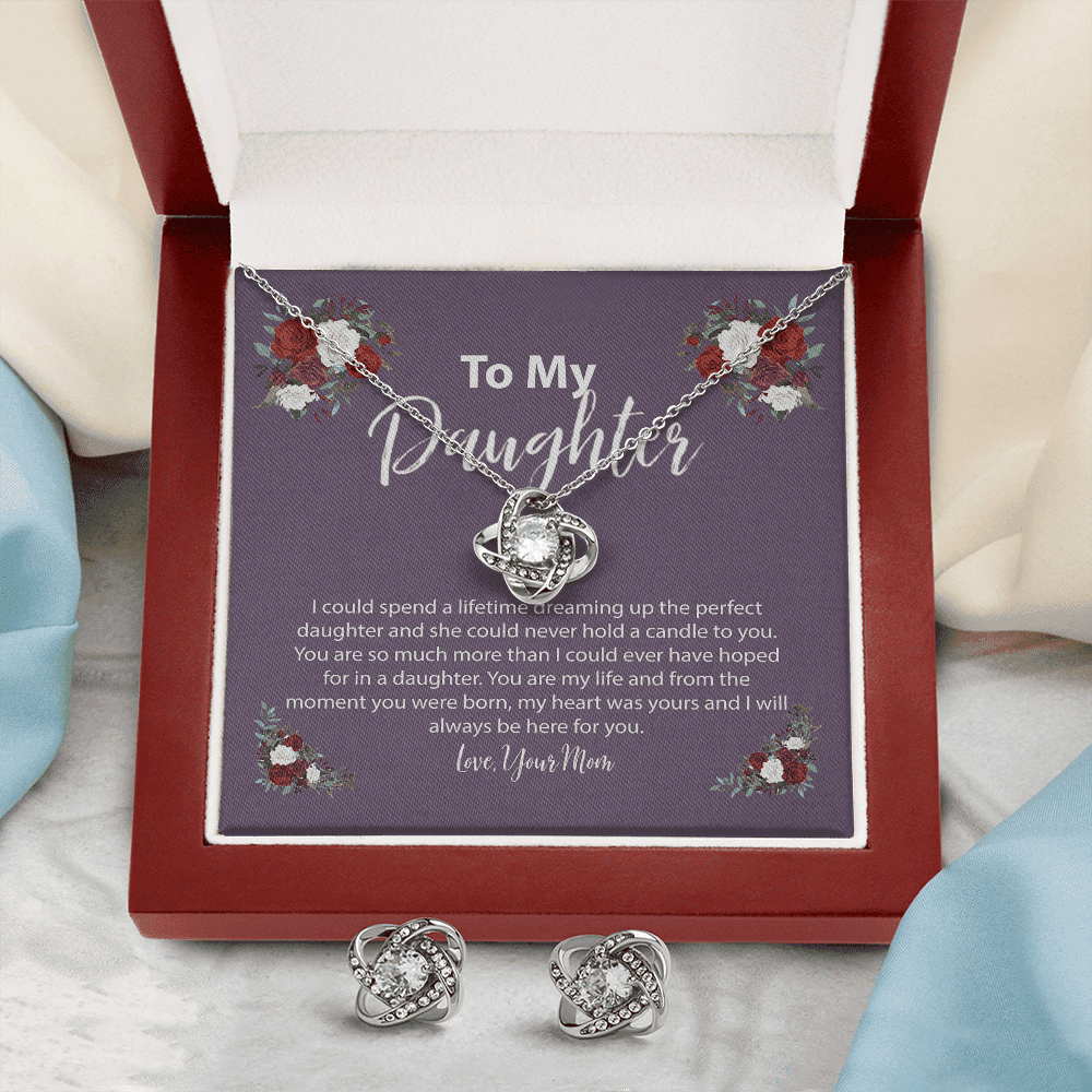 Love Knot Necklace For Daughter The Perfect Daughter Love Knot With Free Earrings