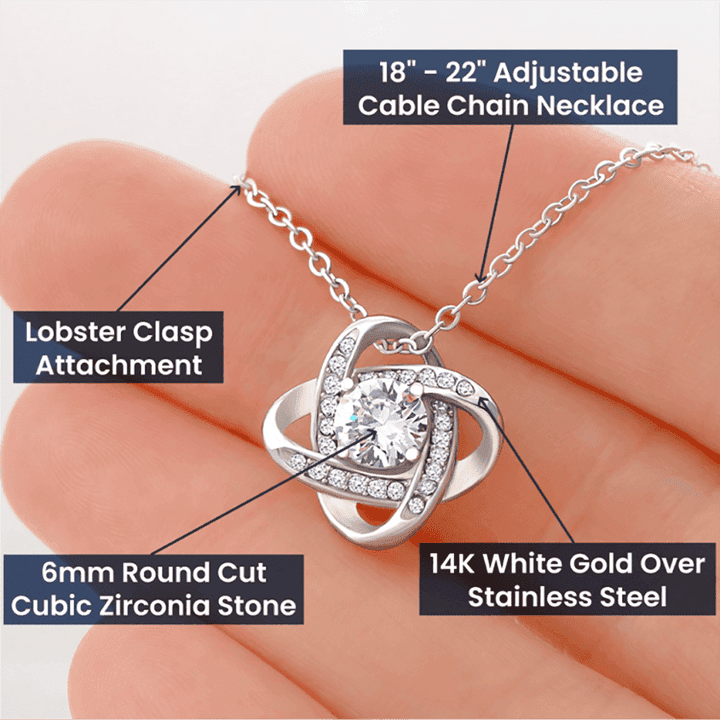 Gift For A Mi Bella Esposa Message Card Love Knot Necklace
