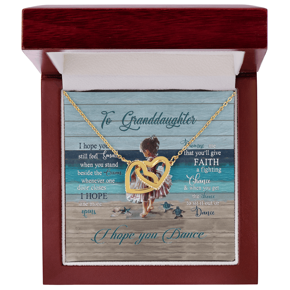 Granddaughter Necklace I Hope You Dance Gift For Granddaughter Interlocking Hearts Gold Necklace 