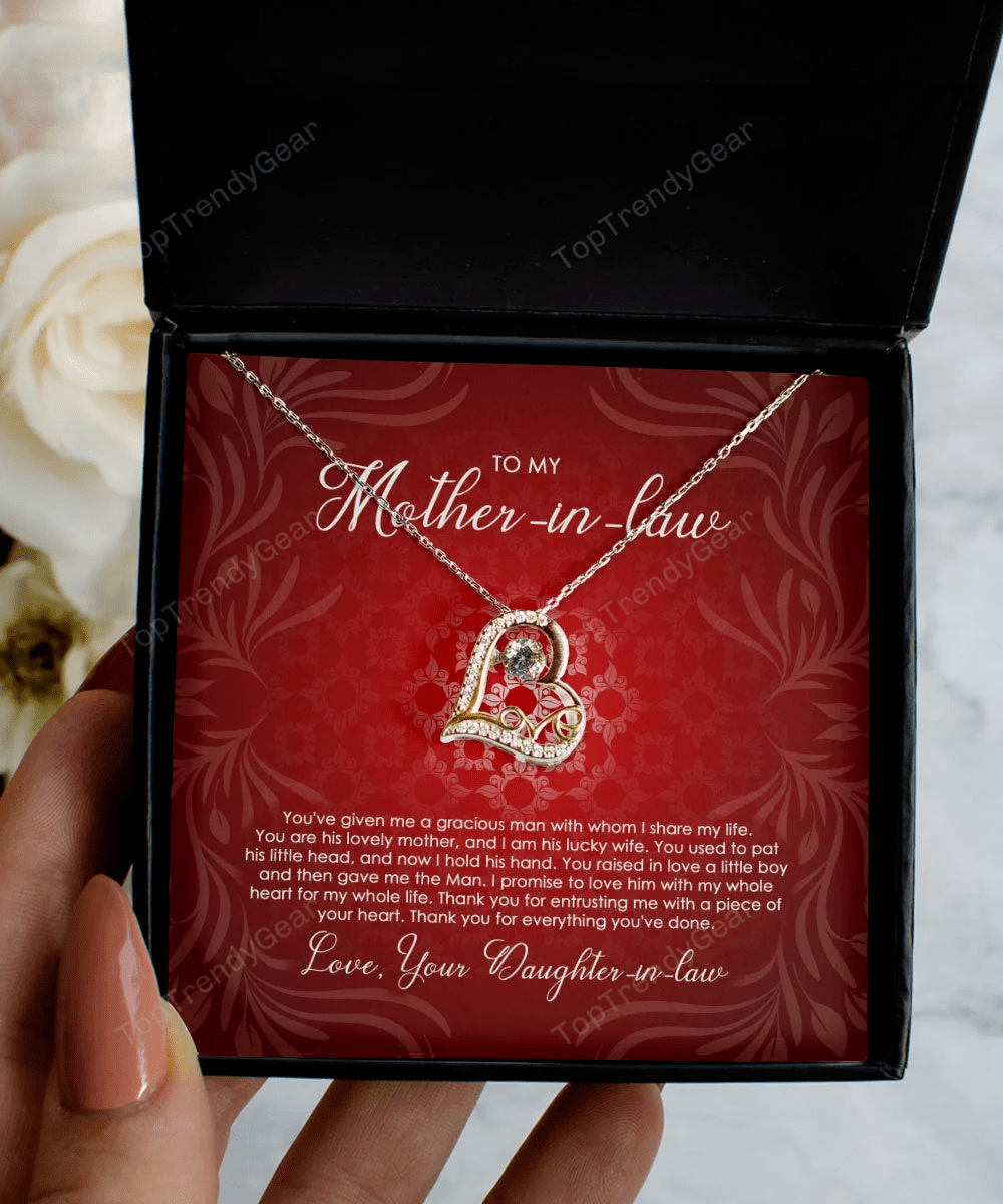 To Mother-In-Law You Are His Lovely Mother, And I Am His Lucky Wife Love Dancing Necklace