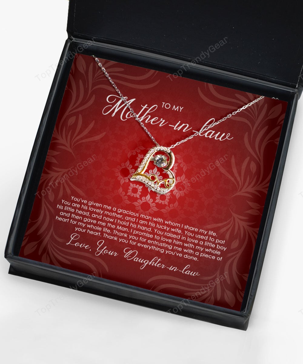 To Mother-In-Law You Are His Lovely Mother, And I Am His Lucky Wife Love Dancing Necklace