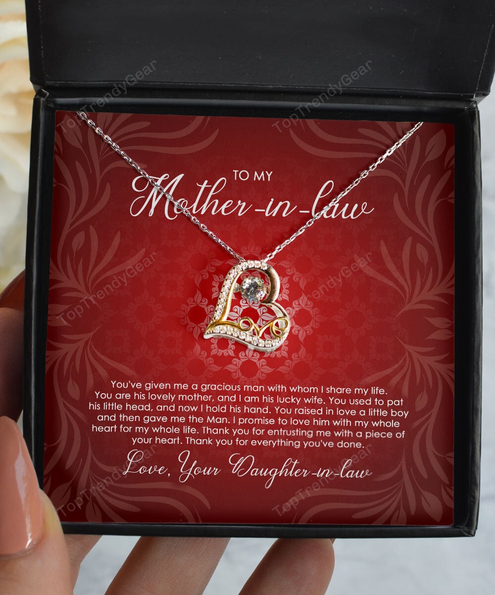 To Mother-In-Law You Are His Lovely Mother, And I Am His Lucky Wife Love Dancing Necklace