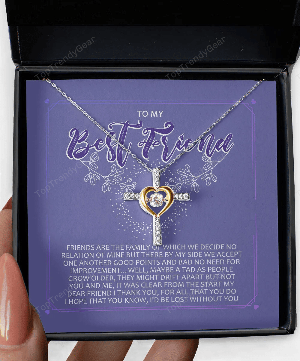 To My Best Friend I Miss You 2 Cross Dancing Necklace