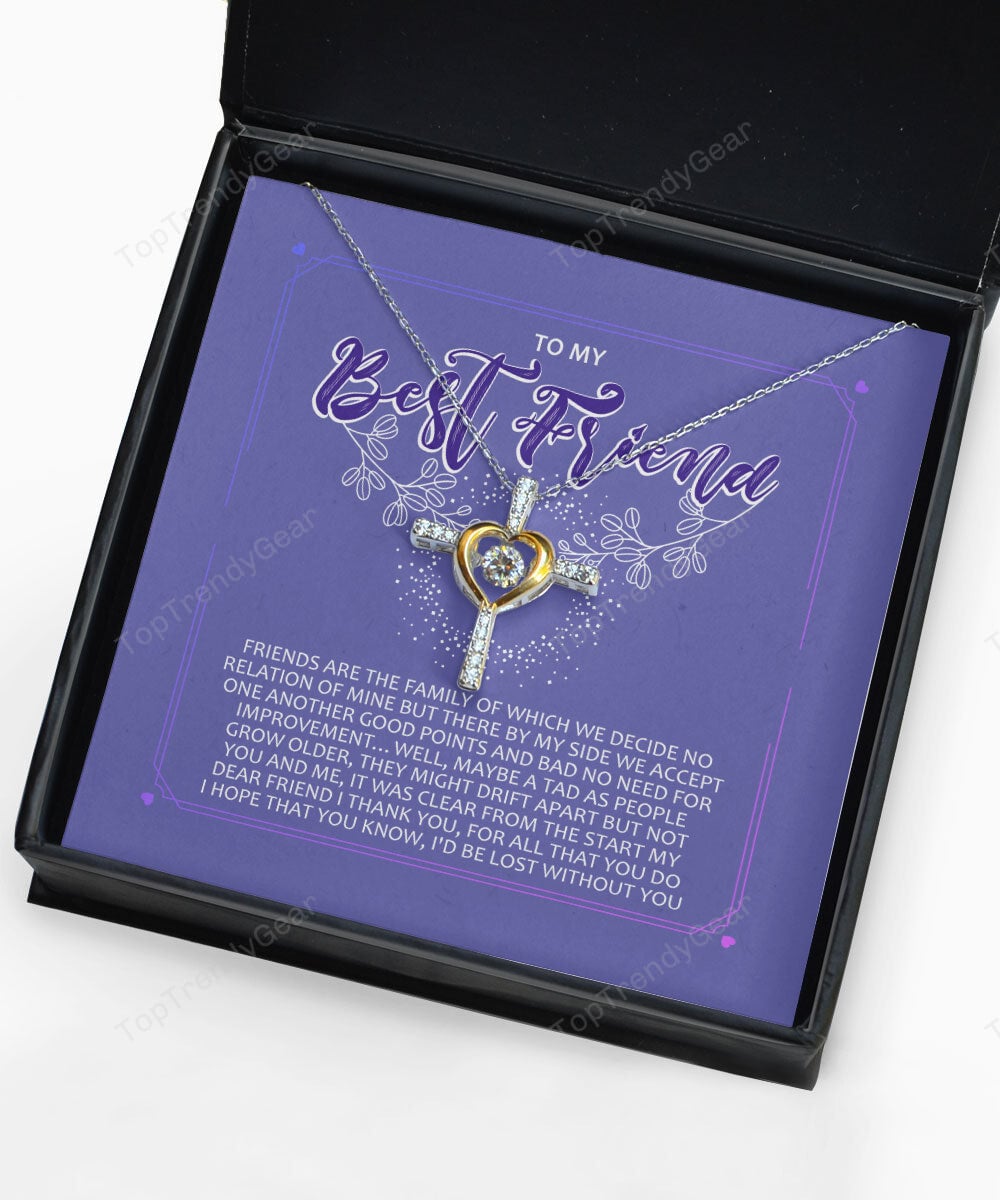 To My Best Friend I Miss You 2 Cross Dancing Necklace
