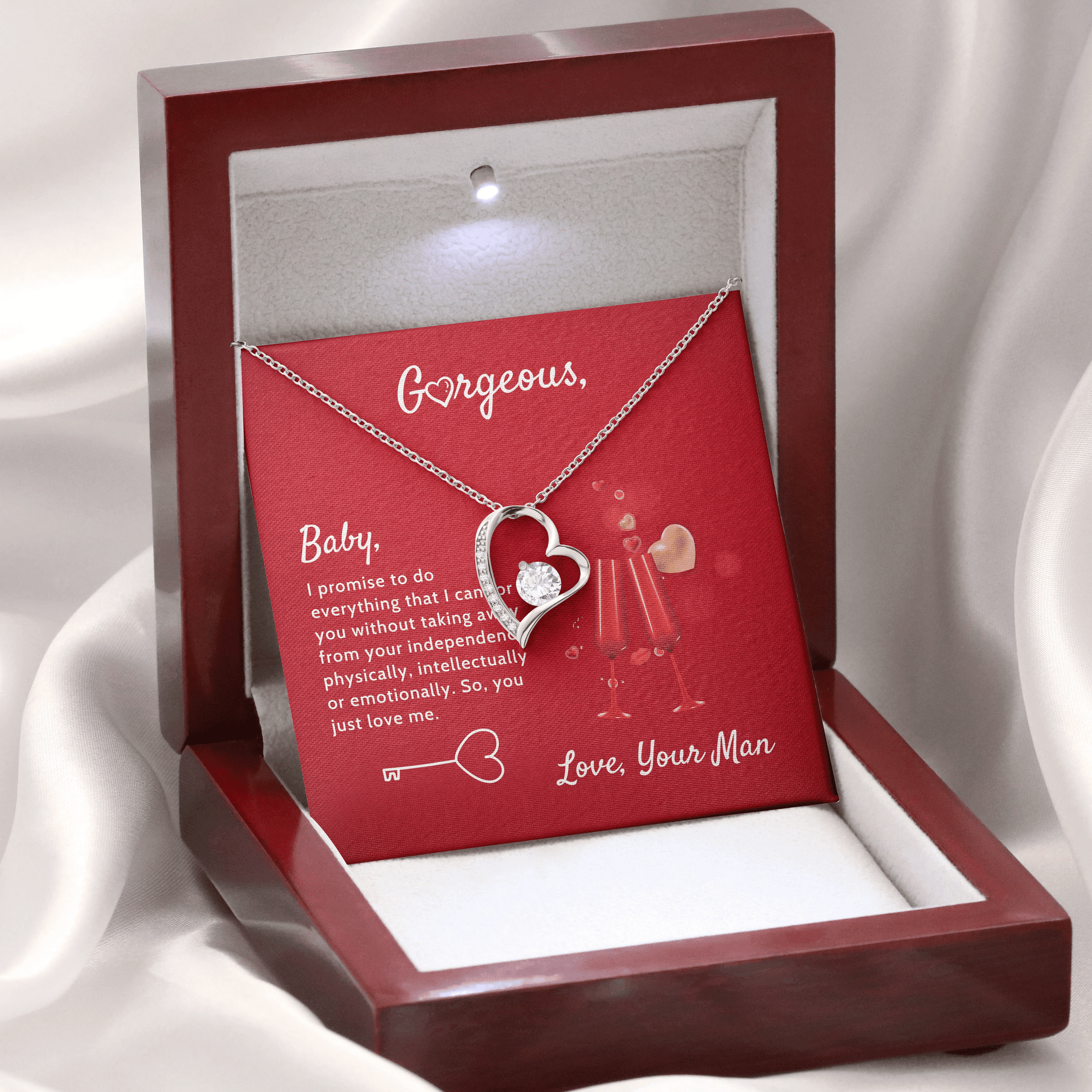 To Gorgeous I Promise To Do Everything I Can Forever Love Necklace