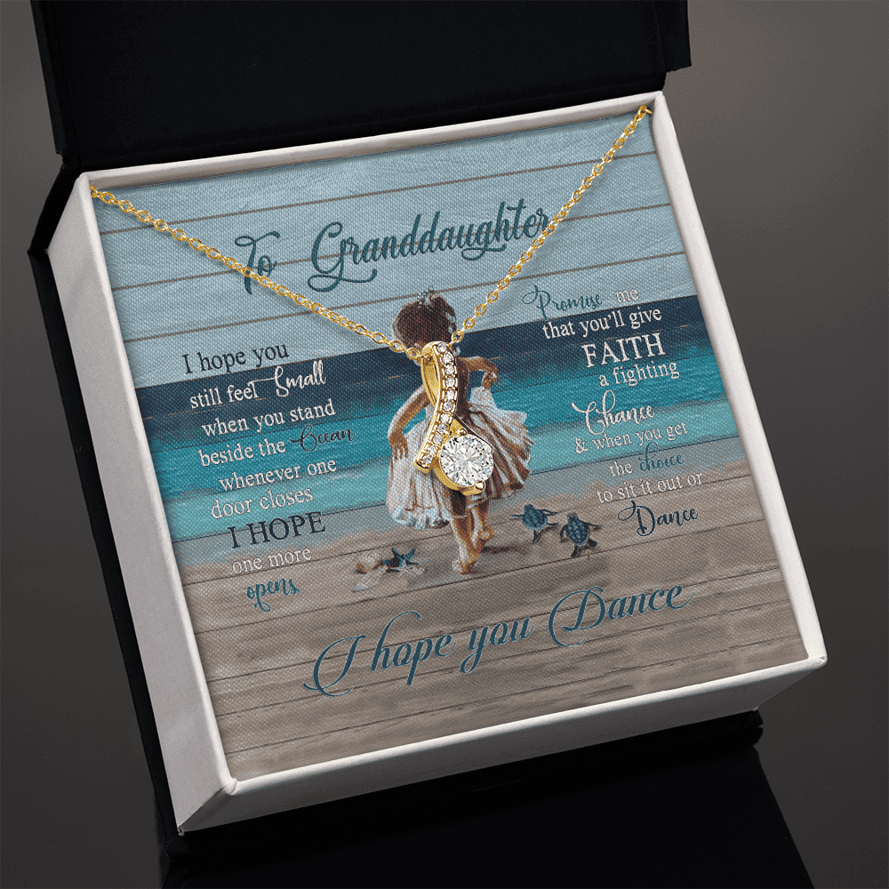 Granddaughter Necklace I Hope You Dance Gift For Granddaughter Alluring Beauty Gold Necklace