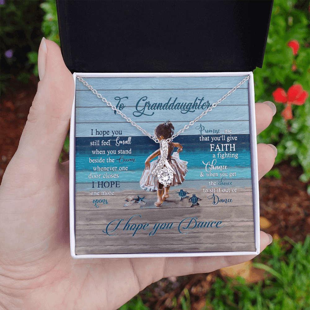 Granddaughter Necklace I Hope You Dance Gift For Granddaughter Alluring Beauty Gold Necklace