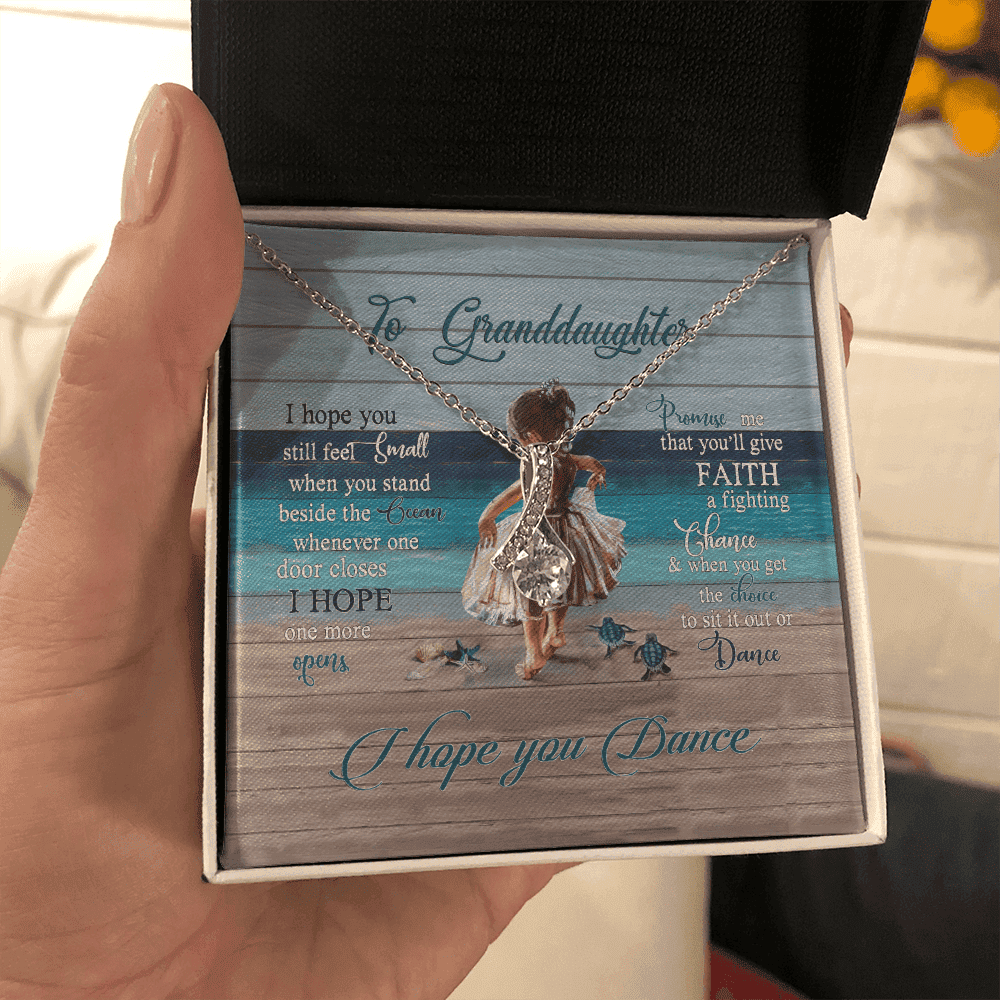 Granddaughter Necklace I Hope You Dance Gift For Granddaughter Alluring Beauty Gold Necklace