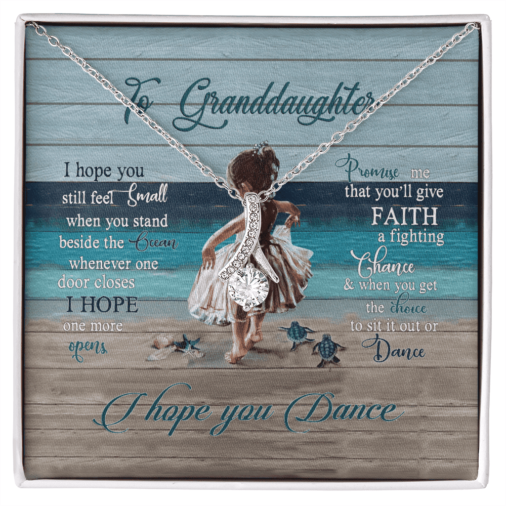 Granddaughter Necklace I Hope You Dance Gift For Granddaughter Alluring Beauty Gold Necklace