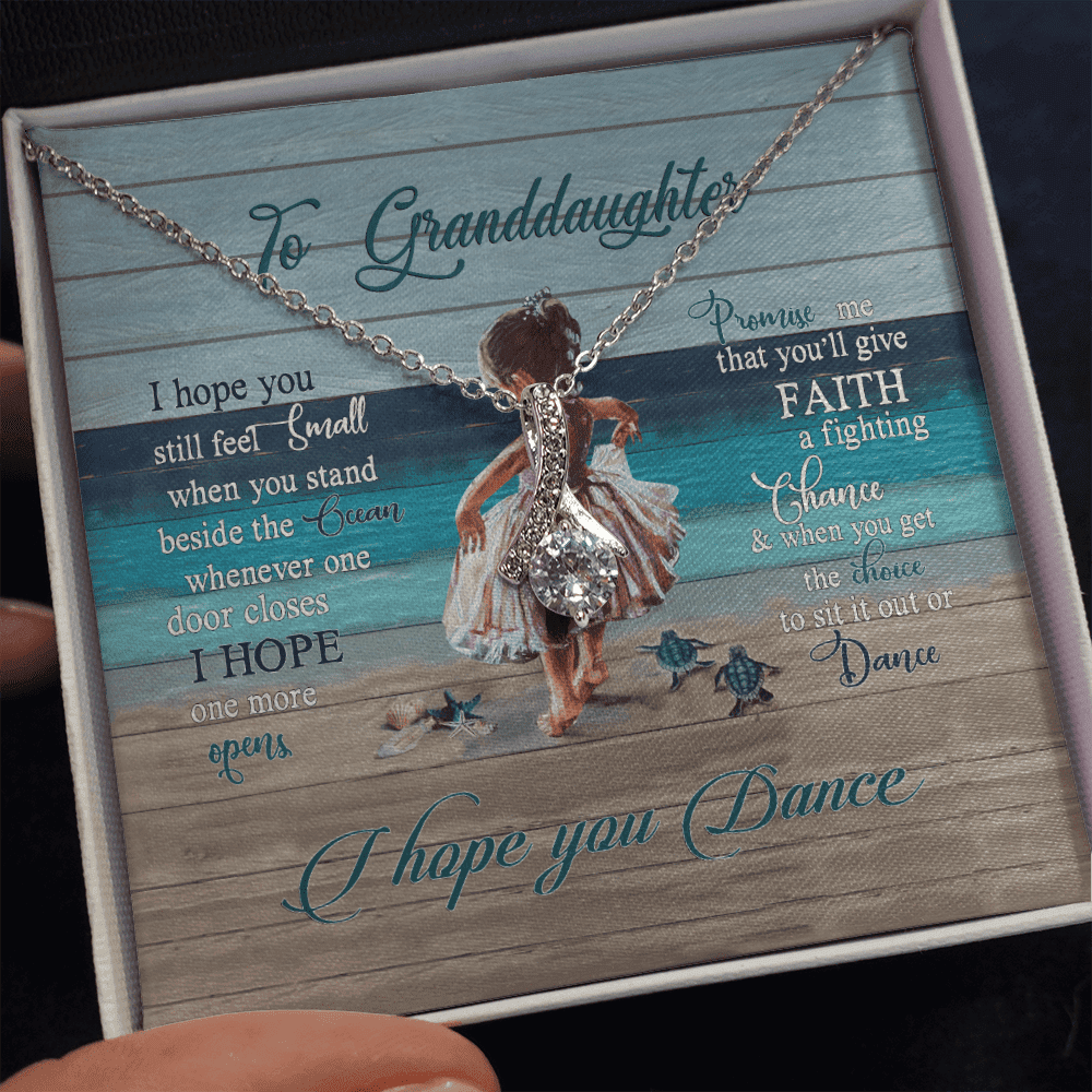 Granddaughter Necklace I Hope You Dance Gift For Granddaughter Alluring Beauty Gold Necklace