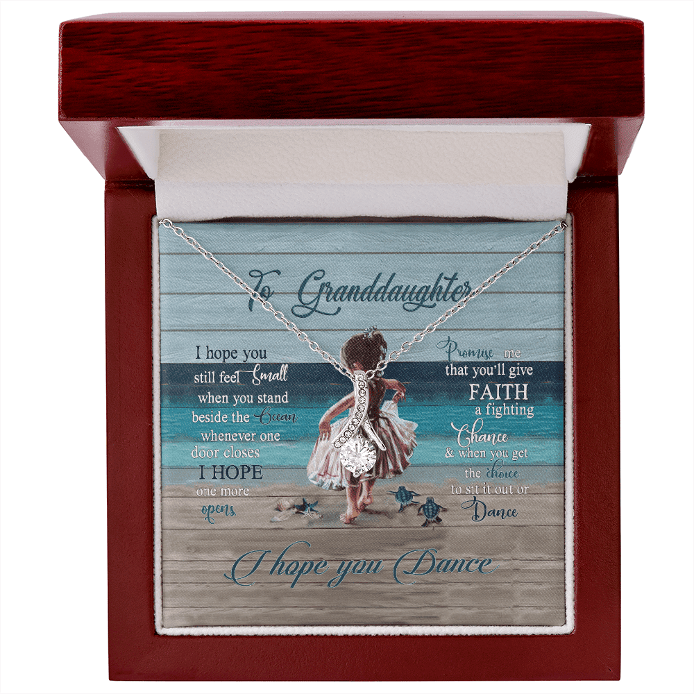 Granddaughter Necklace I Hope You Dance Gift For Granddaughter Alluring Beauty Gold Necklace