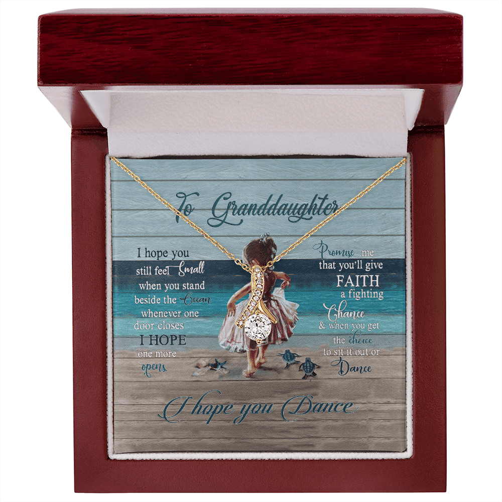 Granddaughter Necklace I Hope You Dance Gift For Granddaughter Alluring Beauty Gold Necklace