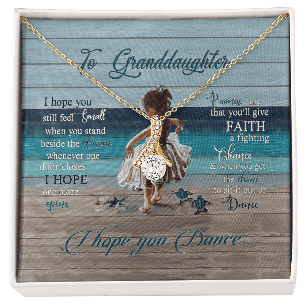 Granddaughter Necklace I Hope You Dance Gift For Granddaughter Alluring Beauty Gold Necklace