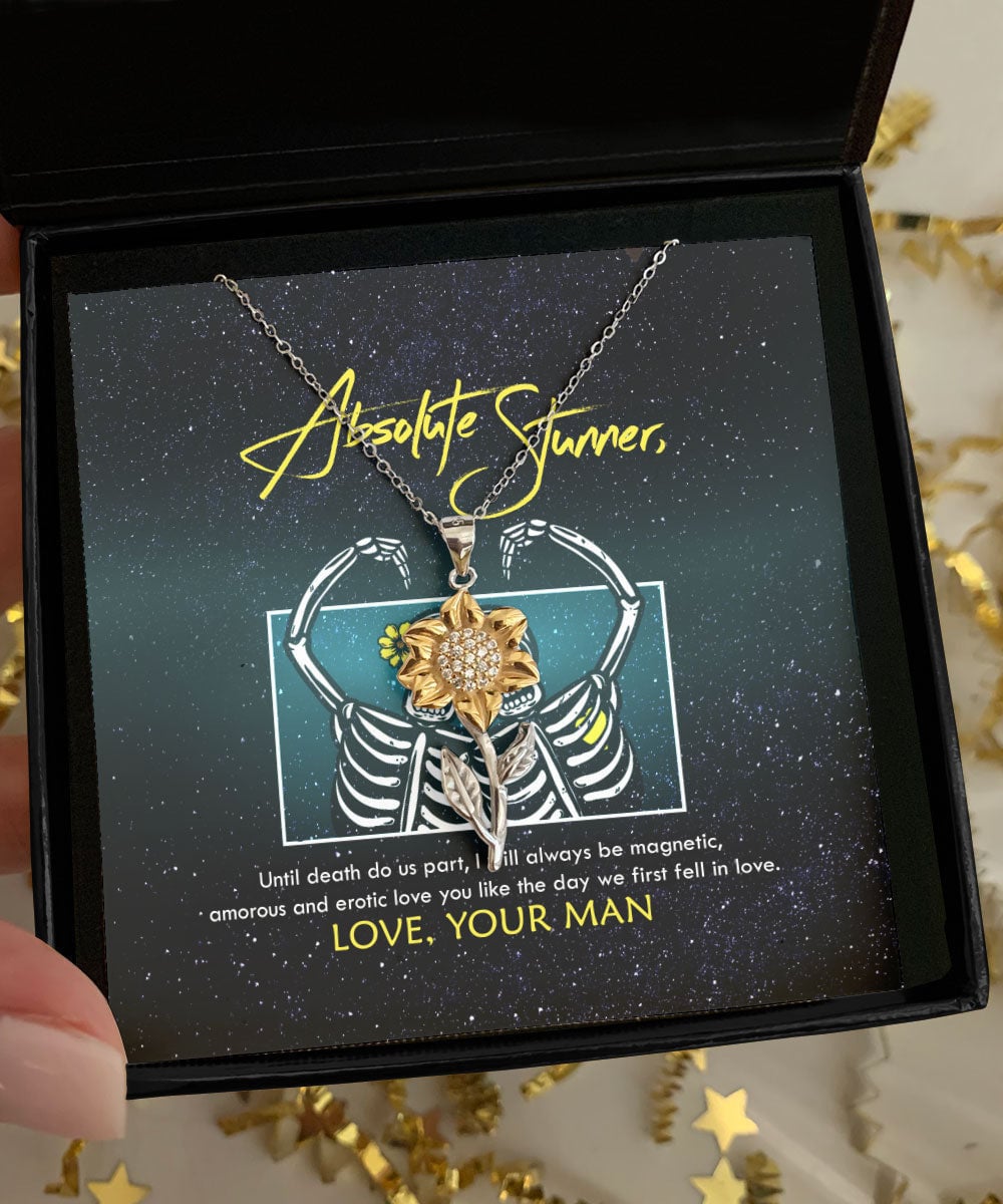 To Absolute Stunner Until Death Do Us Part Sunflower Pendant Necklace