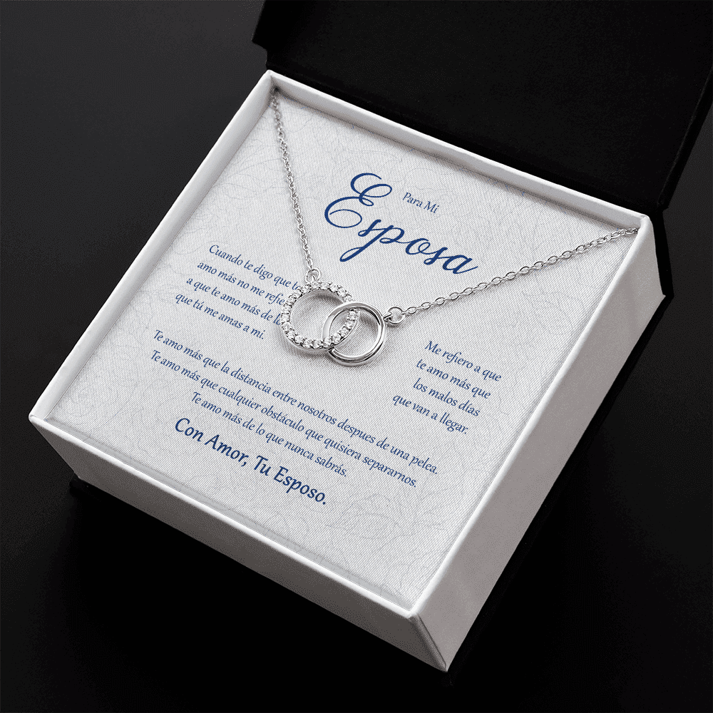 Gift For Para Mi Esposa Con Amor Tu Esposo Message Card Perfect Pair Necklace 