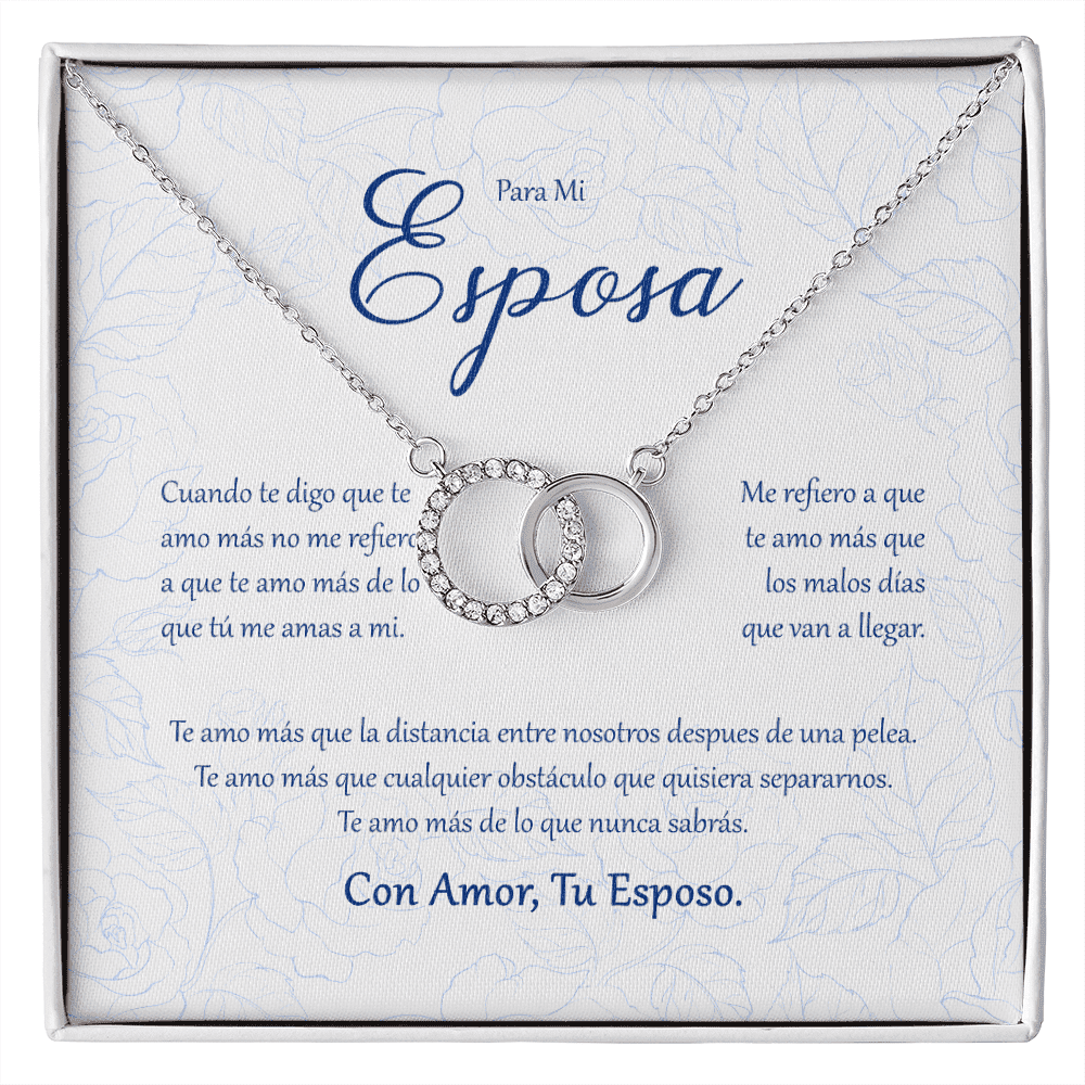 Gift For Para Mi Esposa Con Amor Tu Esposo Message Card Perfect Pair Necklace 