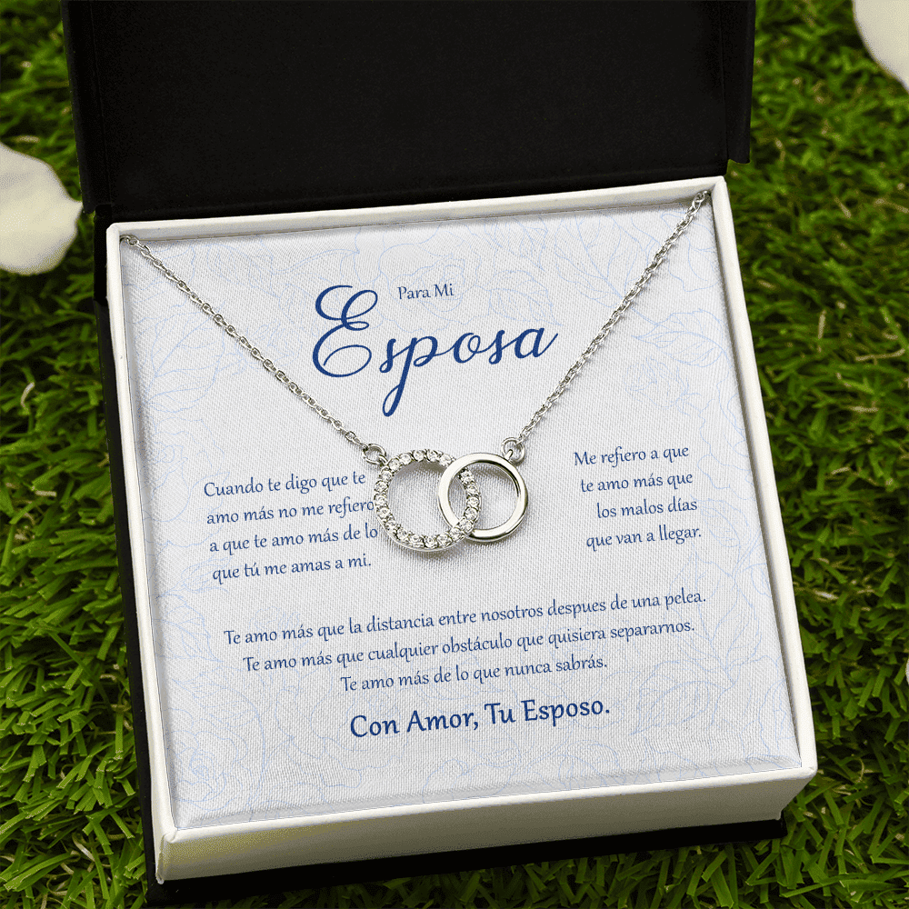 Gift For Para Mi Esposa Con Amor Tu Esposo Message Card Perfect Pair Necklace 