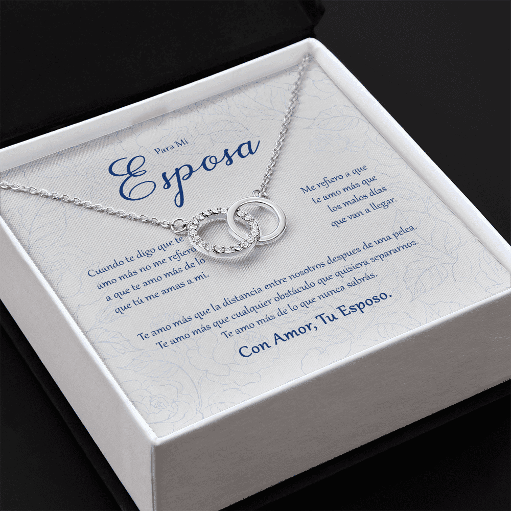 Gift For Para Mi Esposa Con Amor Tu Esposo Message Card Perfect Pair Necklace 