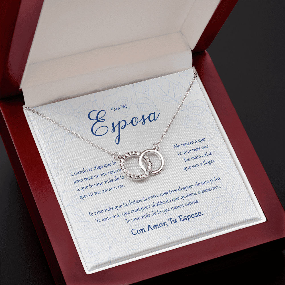 Gift For Para Mi Esposa Con Amor Tu Esposo Message Card Perfect Pair Necklace 