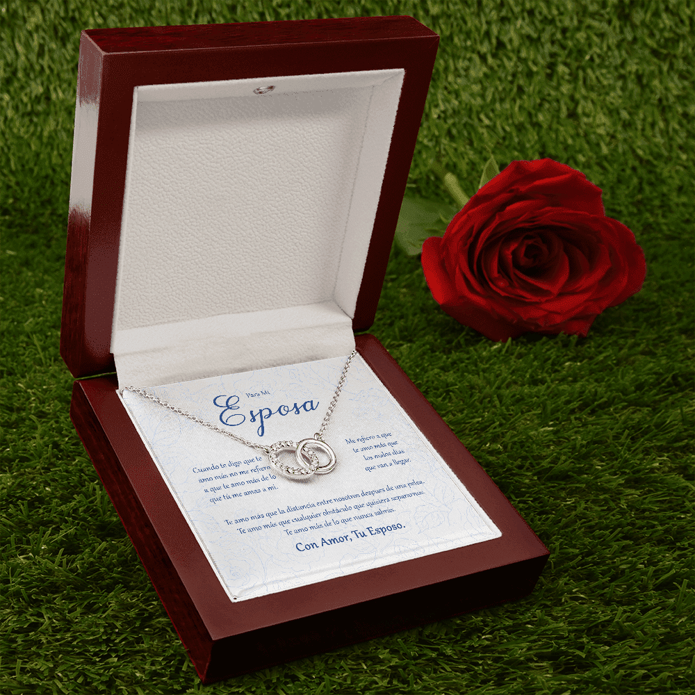 Gift For Para Mi Esposa Con Amor Tu Esposo Message Card Perfect Pair Necklace 