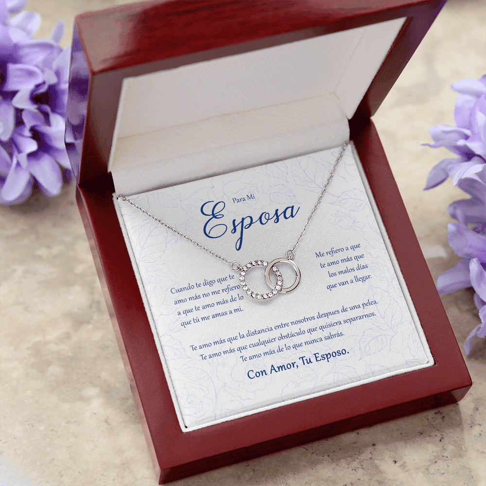 Gift For Para Mi Esposa Con Amor Tu Esposo Message Card Perfect Pair Necklace 